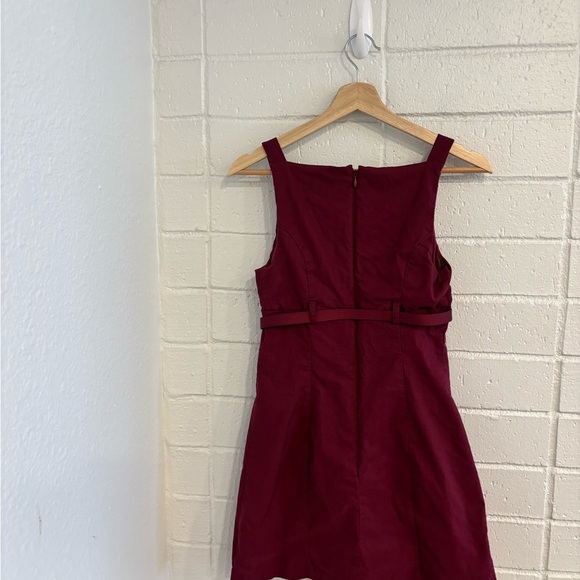 Anthropologie Maeve Sleeveless Boat-Neck Mini Dress in maroon - Picture 4 of 4